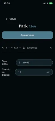 Reglas de precios de Parkflow