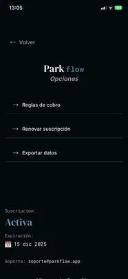 Configuración de Parkflow